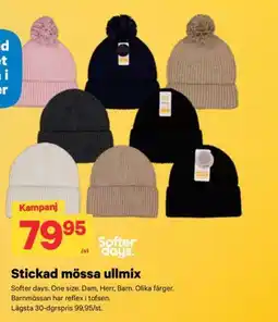 City Gross Softer days stickad mössa ullmix erbjuda