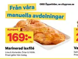 City Gross Marinerad laxfilé erbjuda