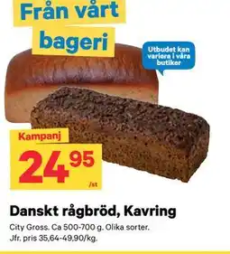 City Gross Danskt rågbröd, Kavring erbjuda