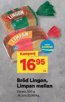 City Gross Bröd Lingon, Limpan mellan erbjuda