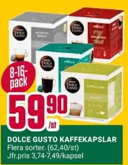 ÖoB Dolce Gusto kaffekapslar erbjuda