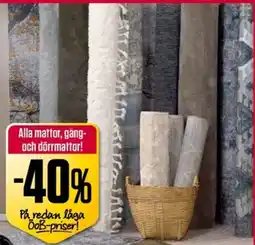 ÖoB Alla mattor, gång- och dörrmattor! erbjuda