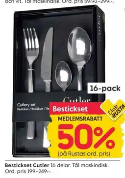 Rusta Cutler bestickset erbjuda