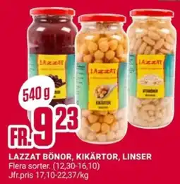 ÖoB Lazzat bönor, kikärtor, linser erbjuda