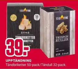 ÖoB 1-2-3 fire tändbriketter tändull erbjuda