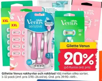 Rusta Gillette Venus rakhyvlar och rakblad erbjuda