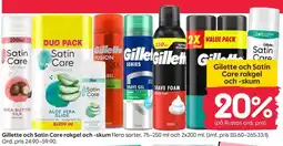 Rusta Gillette och Satin Care rakgel och -skum erbjuda