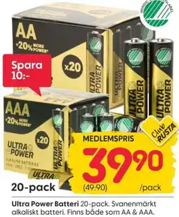 Rusta Ultra Power Batteri erbjuda