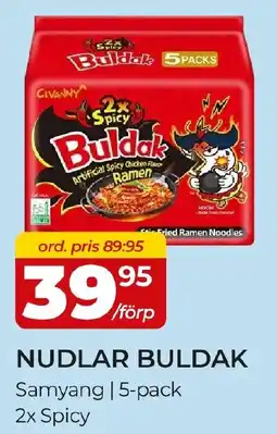 Matrix Butikerna Samyang nudlar buldak 2x spicy erbjuda
