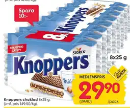 Rusta Knoppers choklad erbjuda