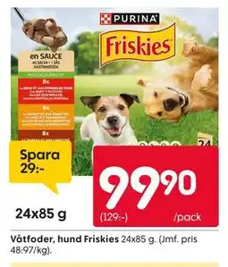 Rusta Våtfoder, hund Friskies erbjuda