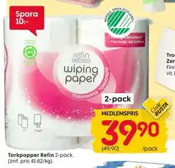 Rusta Torkpapper Refin, Medlemspris erbjuda