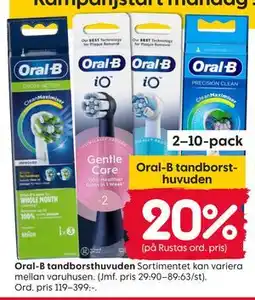 Rusta Oral-B tandborsthuvuden erbjuda