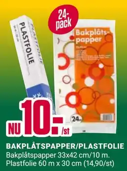 ÖoB BAKPLÅTSPAPPER/PLASTFOLIE erbjuda