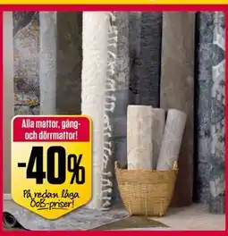 ÖoB Alla mattor, gång- och dörrmattor erbjuda