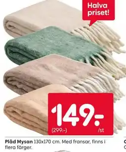 Rusta Pläd Mysan erbjuda