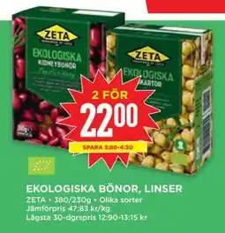 Willys EKOLOGISKA BÖNOR, LINSER erbjuda