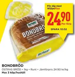 Willys BONDBRÖD, Medlemspris erbjuda