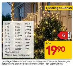 Rusta Ljusslinga Glänsa erbjuda