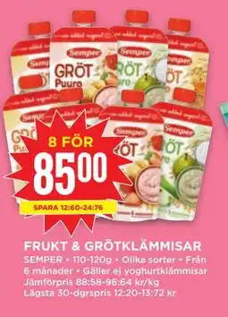 Willys FRUKT & GRÖTKLÄMMISAR erbjuda