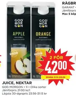 Willys JUICE, NEKTAR erbjuda