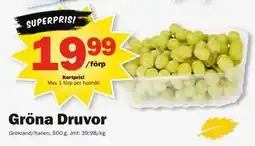 Pekås Gröna Druvor, Medlemspris erbjuda