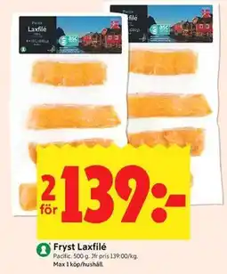ICA Kvantum Fryst Laxfilé erbjuda