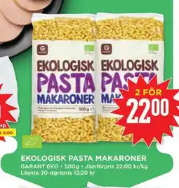 Willys EKOLOGISK PASTA MAKARONER erbjuda