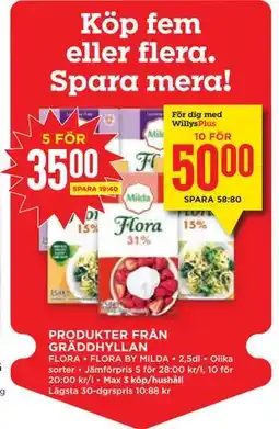 Willys PRODUKTER FRÅN GRÄDDHYLLAN erbjuda