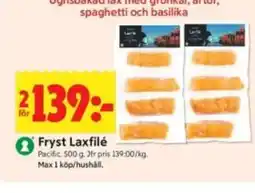 ICA Kvantum Fryst Laxfilé erbjuda