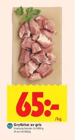 ICA Kvantum Grytbitar av gris erbjuda