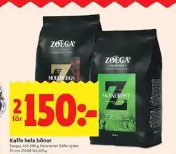 ICA Kvantum Kaffe hela bönor erbjuda