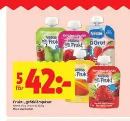 ICA Kvantum Frukt-, grötklämpåsar erbjuda