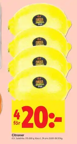 ICA Kvantum Citroner erbjuda