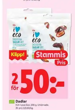 ICA Kvantum Dadlar, Medlemspris erbjuda