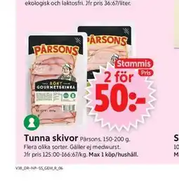 ICA Supermarket Tunna skivor, Medlemspris erbjuda