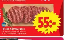 ICA Nära Färska hamburgare erbjuda