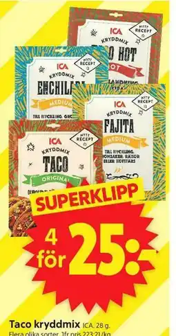 ICA Supermarket Taco kryddmix erbjuda