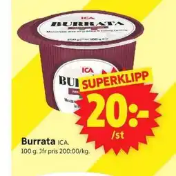 ICA Supermarket Burrata erbjuda