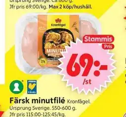 ICA Supermarket Färsk minutfilé, Medlemspris erbjuda