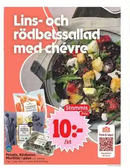 ICA Supermarket Potatis, Rödbetor, Morötter i påse, Medlemspris erbjuda
