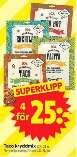 ICA Supermarket Ica taco kryddmix erbjuda