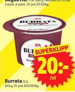 ICA Supermarket Burrata erbjuda