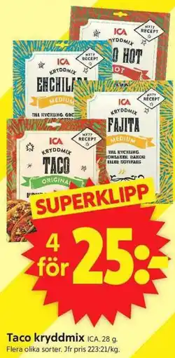 ICA Supermarket Ica taco kryddmix erbjuda