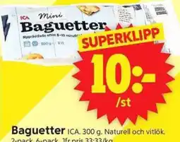 ICA Supermarket Ica baguetter erbjuda