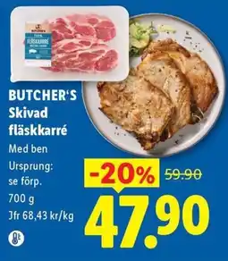 Lidl Butcher's skivad fläskkarré erbjuda