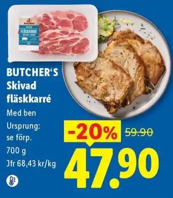 Butcher's skivad fläskkarré