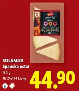 Lidl Sol&mar spanska ostar erbjuda