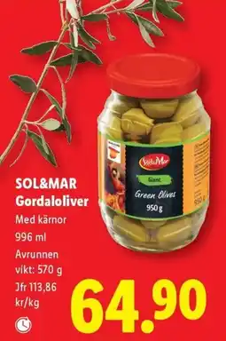 Lidl Sol&mar gordaloliver erbjuda