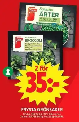 ICA Maxi Findus frysta grönsaker erbjuda
